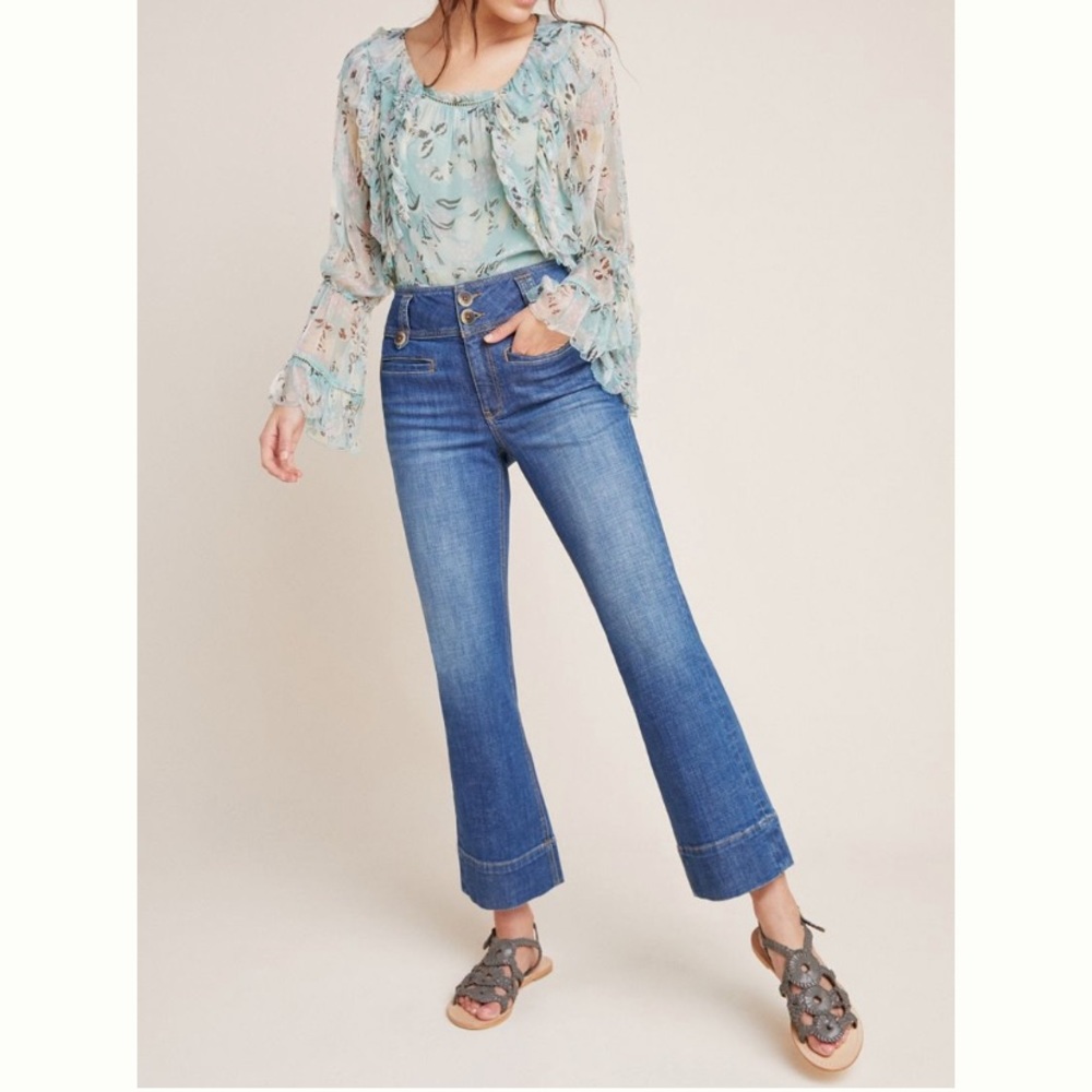 Pilcro and the Letterpress Blue Flare Jeans